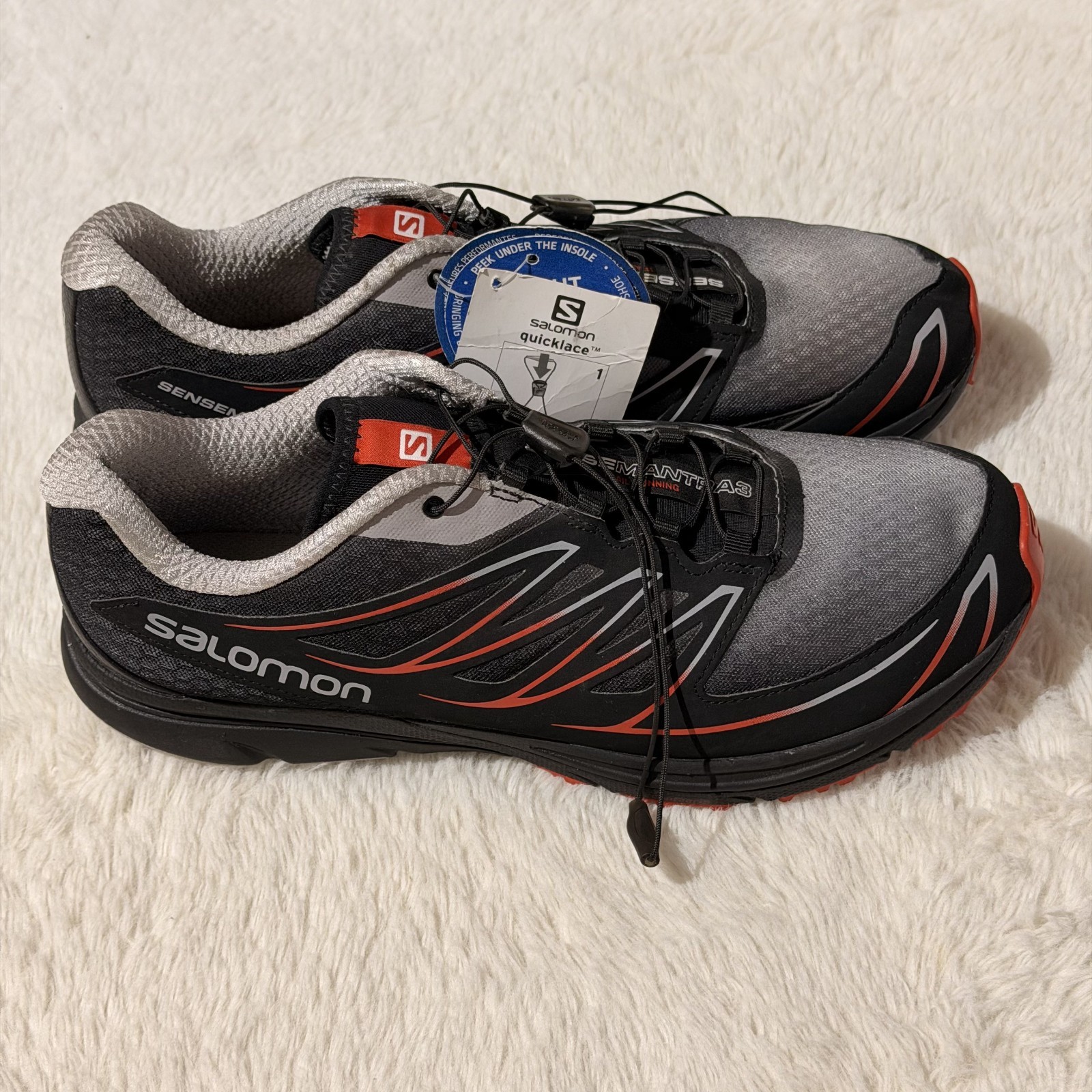 Salomon Mens Sense Mantra 3 Gray/Black Hiking Trail Sneakers Size 13 NWT