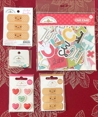 RARE DOODLEBUG FEEL BETTER 3D DOODLE-POPS STICKER DOODLE CHARM 84 DIE CUT PIECES