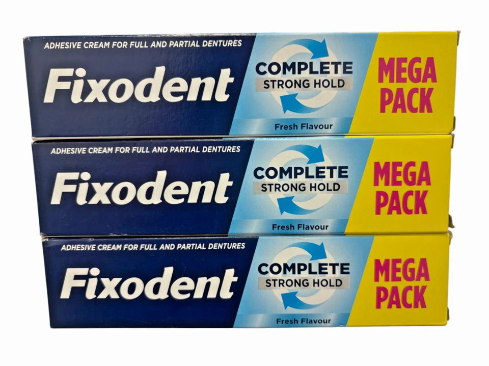 Fixodent Complete Strong Hold Fresh Flavour Mega Pack | 3 X 70g