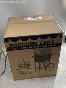 Carnival King 382PM8CART Red Rolling Popcorn Cart For 8 Oz And 12 Popper