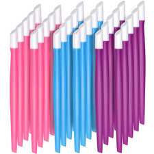 30 Pcs Rubber Cuticle Pusher Silicone Cuticle Pusher Small Plastic Handle Tipped