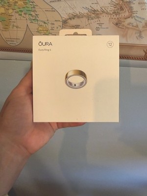 ŌURA Oura Ring 4 Gold Size 12 Activity Tracker Smart Ring Bluetooth iOS Android