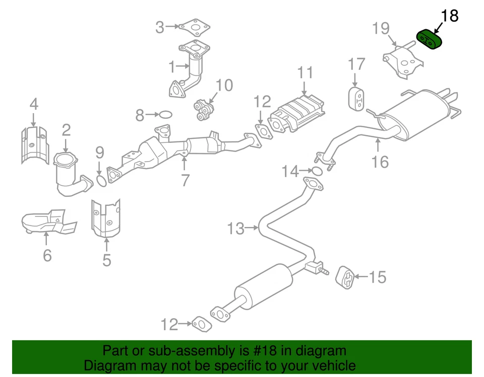 Cabide de sistema de exaustão Nissan genuíno 20650-9B005 - Imagem 2 de 3
