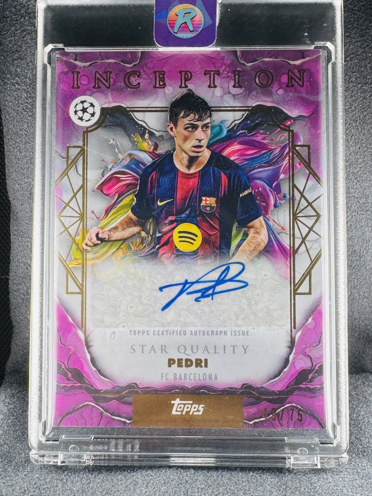 2025-26 Inception UCL Pedri Star Quality Auto /75 FC Barcelona
