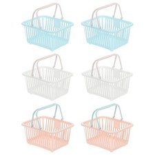 6PCS Mini Shopping Basket, Small Plastic Basket Mini Storage Basket Grocery T...
