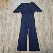 Diane von Furstenberg Dezi Jumpsuit Size 12 Navy Blue Wide Leg Dolman Minimalist