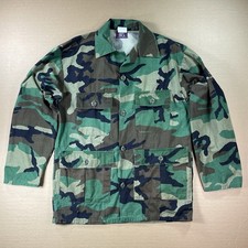 Vtg 90s Army BDU Gung Ho Made in USA Combat Jacket Woodland Camo M-65 - Mens M