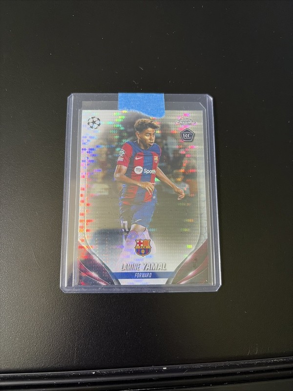 2023-24 Topps Chrome UEFA Lamine Yamal RC Rookie Pulsar Refractor #64 Barcelona