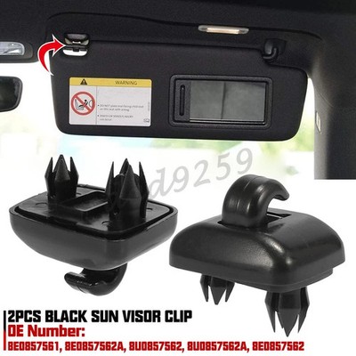 2x Sun Visor Clip Hook Holder | Compatible with Audi A3 A4 A5 Q5 A7 B6 B7 B8 S4