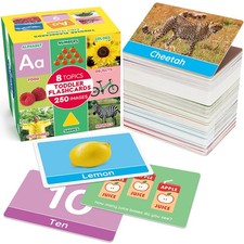 250 Flash Cards for Toddlers Extra Thick Double-Sided Educational Flashcards