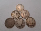 Standing Liberty & Barber Quarters--6 Coins
