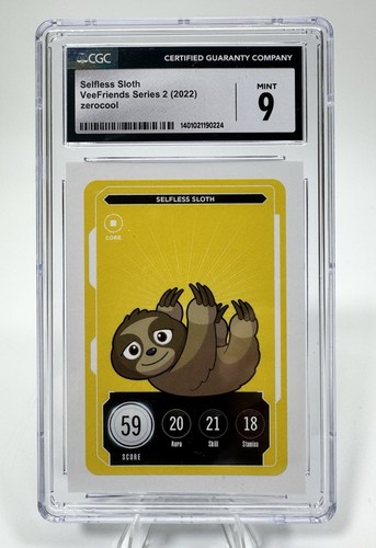2022 Veefriends Series 2 ZeroCool Selfless Sloth Core Card CGC 9