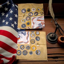 1976 BICENTENNIAL Handkerchief Bandana BALD EAGLE Gold 100 COTTON Lot Of 2 NEW