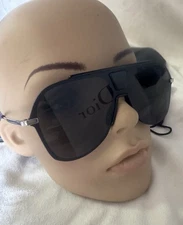 AUTHENTIC Christian Dior Sunglasses Homme Aviator Round 0224s Black Semi Rimless