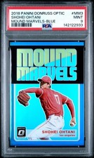 2018 Panini Donruss Optic Shohei Ohtani Mound Marvels Blue Prizm RC /149 PSA 9