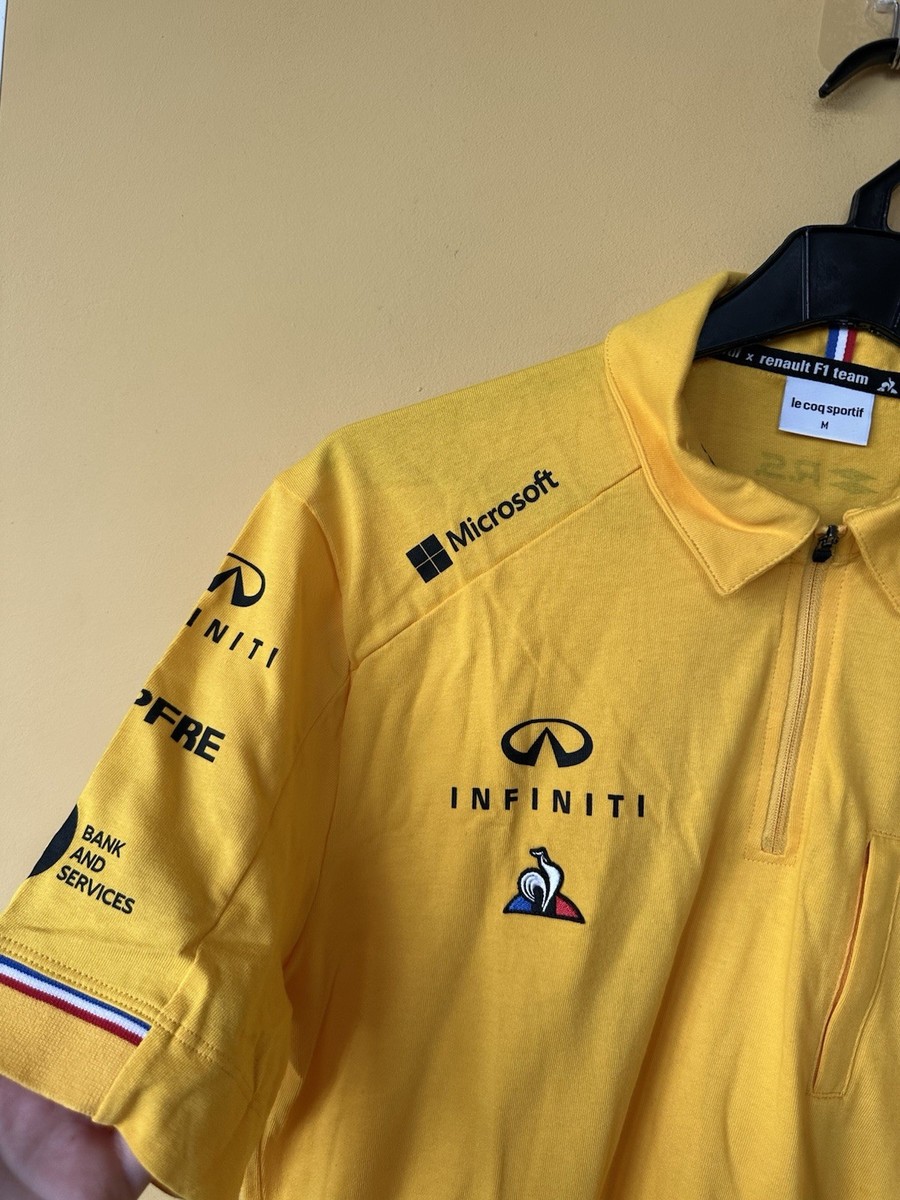 Le Coq Sportif Renault F1 Formula Team 1/4 Polo Shirt M Yellow Infiniti - Main Image