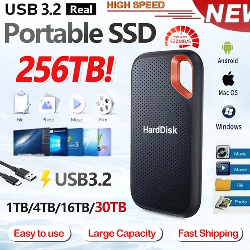 Disco Rigido portatile alta velocità da 1-256TB SSD esterno portatile USB 3.1