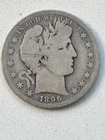 1896 S Barber Silver Half Dollar 50C