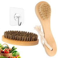 KartoffelbüRste 2 StüCk GemüSebüRste Holz Naturborsten PilzbüRste Champignonb...
