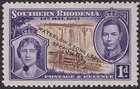 Southern Rhodesia 1937 KGVI Coronation 1d S + V Printer's SPECIMEN Sample SG36PS