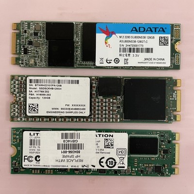 Lot of 3 Working M.2 SSD Solid State Drives (2 x 128GB and 1 x 120GB)