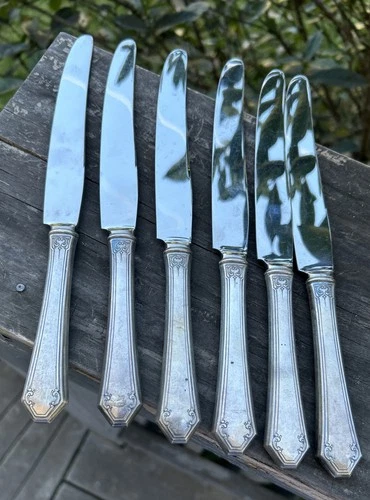 Set of 6Towle Knives Sterling Handle 9 1/2"  Stainless Steel Blade Vtg/ Antique?