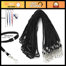Premium Black Breakaway Lanyards with J-Hook for ID Badges - 50 Pack, Safety Nec