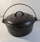 Griswold Cast Iron #9 Tite-Top Dutch Oven 834 w/Lid 2552A Fully Marked Pat. 1920