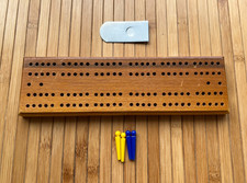 Vintage Drueke Cribbage Wood Board  4 Pegs Game USA Made