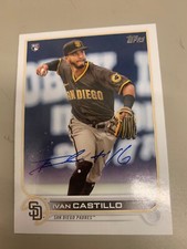 Ivan Castillo Signed Card 2022 San Diego Padres Team Card IP Auto