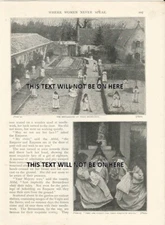 BERNARDINES SEWING RECREATION 1899 PHOTO ILLUSTRATION PRINT