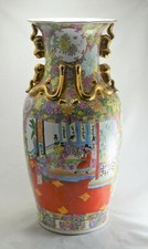 S8145 BELLISSIMO GRANDE VASO CINESE in PORCELLANA DISEGNO CANTON