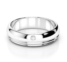 Single Bezel Set White Moissanites In Solid 950 Platinum Men's Fabulous Band