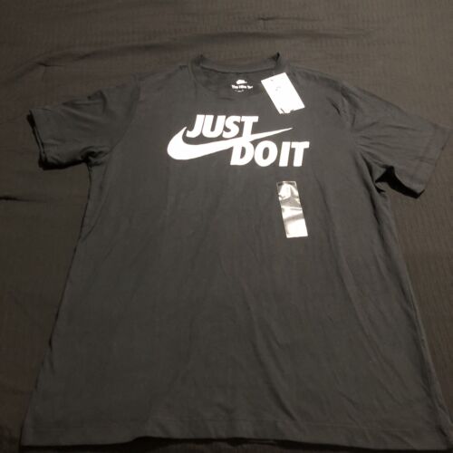 Nike Men's Just Do IT T-Shirt, Short Sleeve, Black, Size Large, AR5006-011
