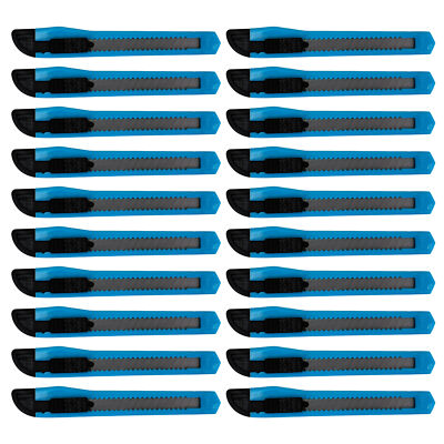 MotoProducts Sky Blue Small Retractable Utility Knife Wholesale 20pcs Box Cutter