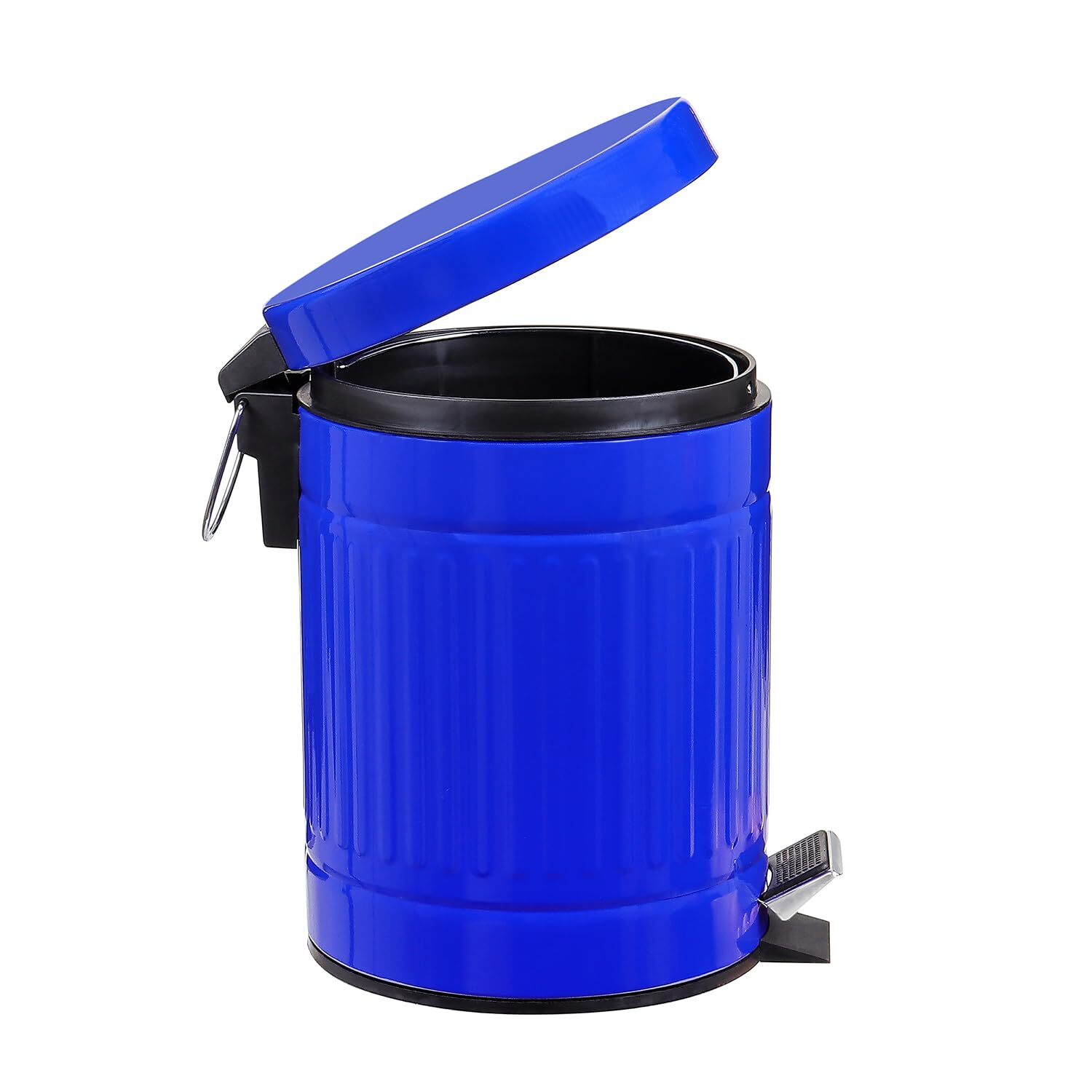 5 L Round Step Pet Trash with Lid,Mini Metal Pedal Bin,Small Garbage Can Wast...