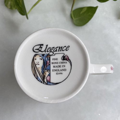Vintage Elegance Black Cat Flowers Mug Made in England 1996 EUC - Picture 5 of 5