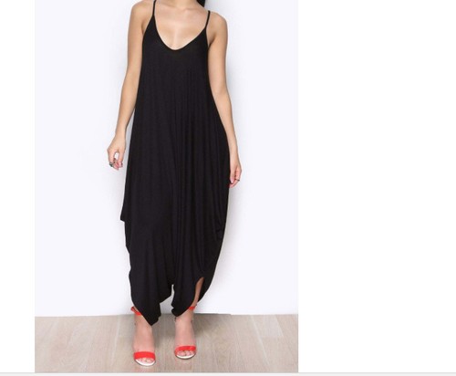 Plus Size Off-the-Shoulder Black Jumpsuit Romper Pant Sleeveless Vestidos Dress