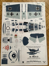 Ar 196 A-3  Jade-Verlag Wilhelmshaven 1:50 Modellbaubogen Ausschneidebogen