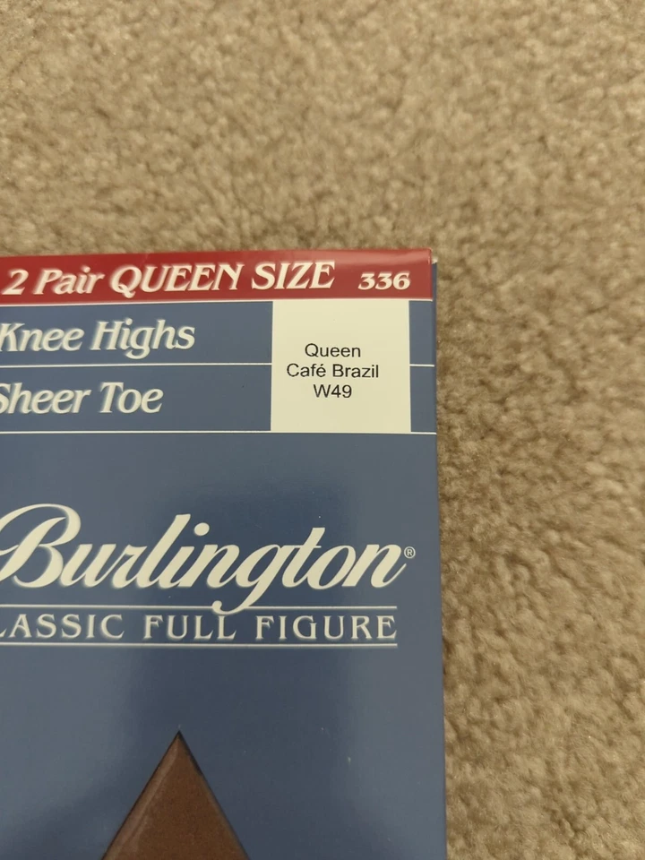 Burlington Hasta la Rodilla Puntera Transparente 2 Pares Talla Queen Color Café Brasil Nuevo en Paquete Foto 2 de 4