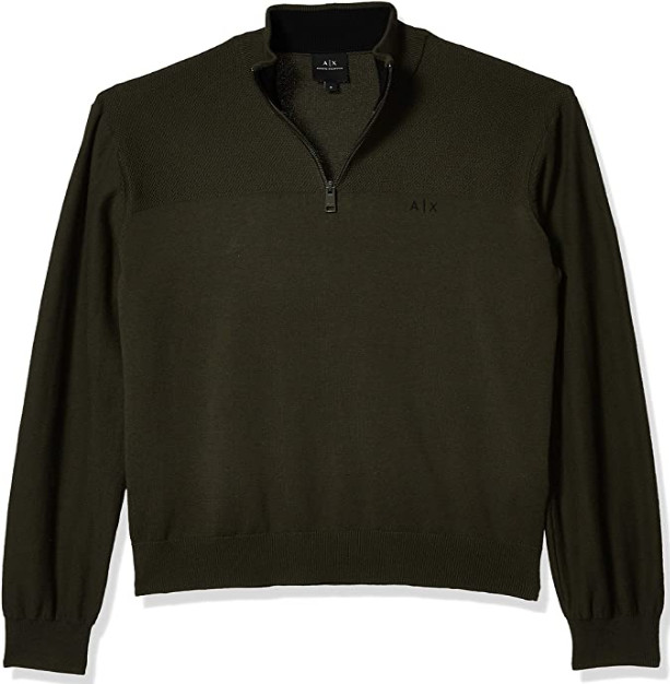 Мужской свитер AX Armani Exchange с имитацией шеи на молнии 34 -Глубокий вырез размер X-Large 14990₽