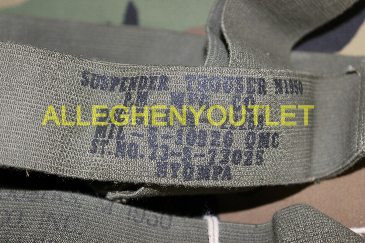 NEW LOT of 6 M1950 Trouser Pants SUSPENDERS OD GREEN BDU ACU NEW LOT of 6 M1950 Trouser Pants SUSPENDERS OD GREEN BDU ACU
