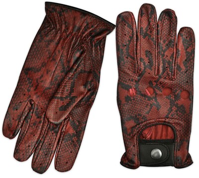 Klassische Luxus Herren Echtleder Profi Fahrhandschuhe Slim Fit Rot Handschuh