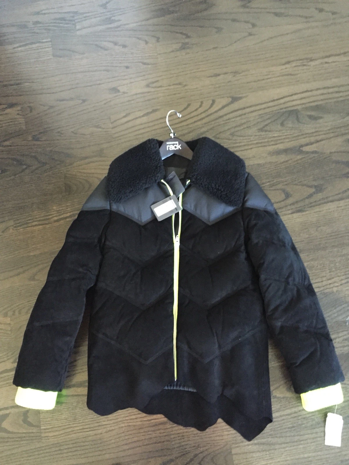 Alexander Wang tampone invernale in pelliccia pelle taglia 2 originale $2195 nuovo con etichette