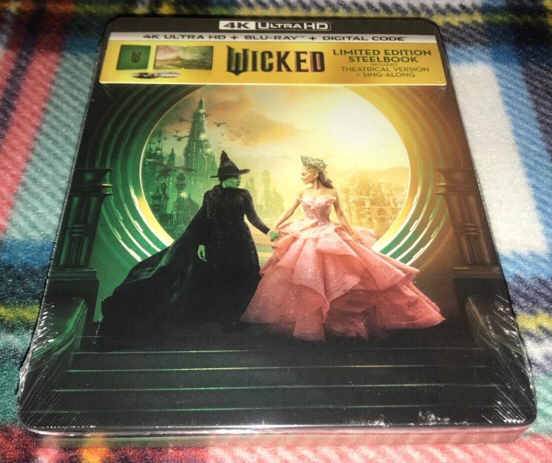 Wicked 4K Ultra UHD Blu-Ray Digital Steelbook NEW Sealed Limited Edition