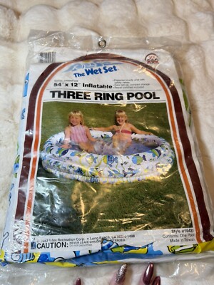 Vintage 80s INTEX fish 3-Ring Kids 52'' x 12'' Inflatable Swimming Pool Sealed New