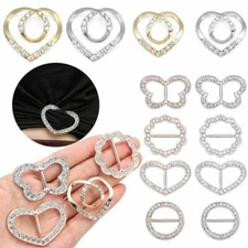 T-Shirt Clip Silk Scarf Ring Buckle Women Rhinestone Fashion Jewellery Wrap 