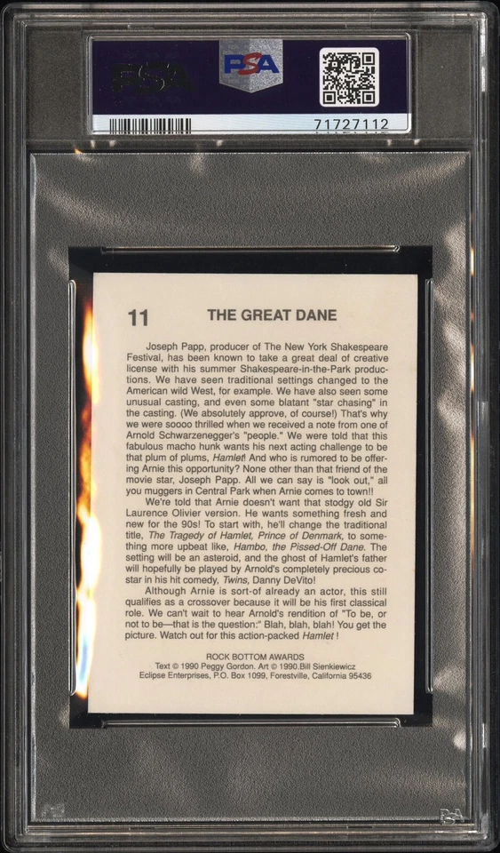 Arnold Schwarzenegger 1990 Eclipse #11 ROOKIE RC Terminator PSA 7 - Image 2 of 2