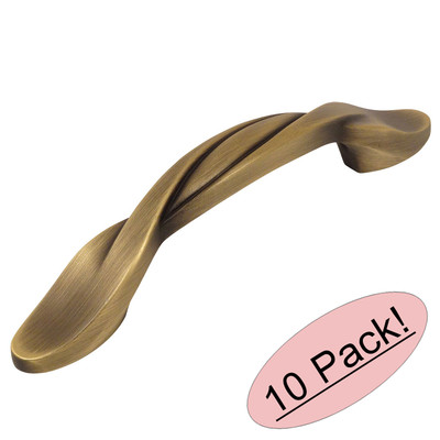 *10 Pack* Cosmas Cabinet Hardware Brushed Antique Brass Handle Pulls #9009BAB