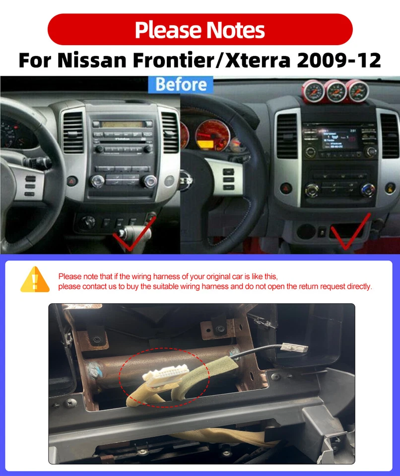 FOR 2009-2014 NISSAN FRONTIER XTERRA ANDROID 13 CARPLAY CAR GPS STEREO RADIO 64G - Image 2 of 4